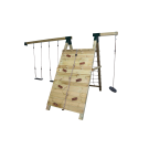 Doppelschaukelanbau mit Kletterwand und Kletternetz